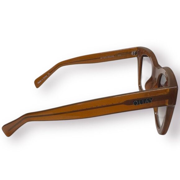 QUAY After Hours 111 Sunglasses Crystal Caramel Smoke Taupe Gradient Lenses Rare - Picture 8 of 10